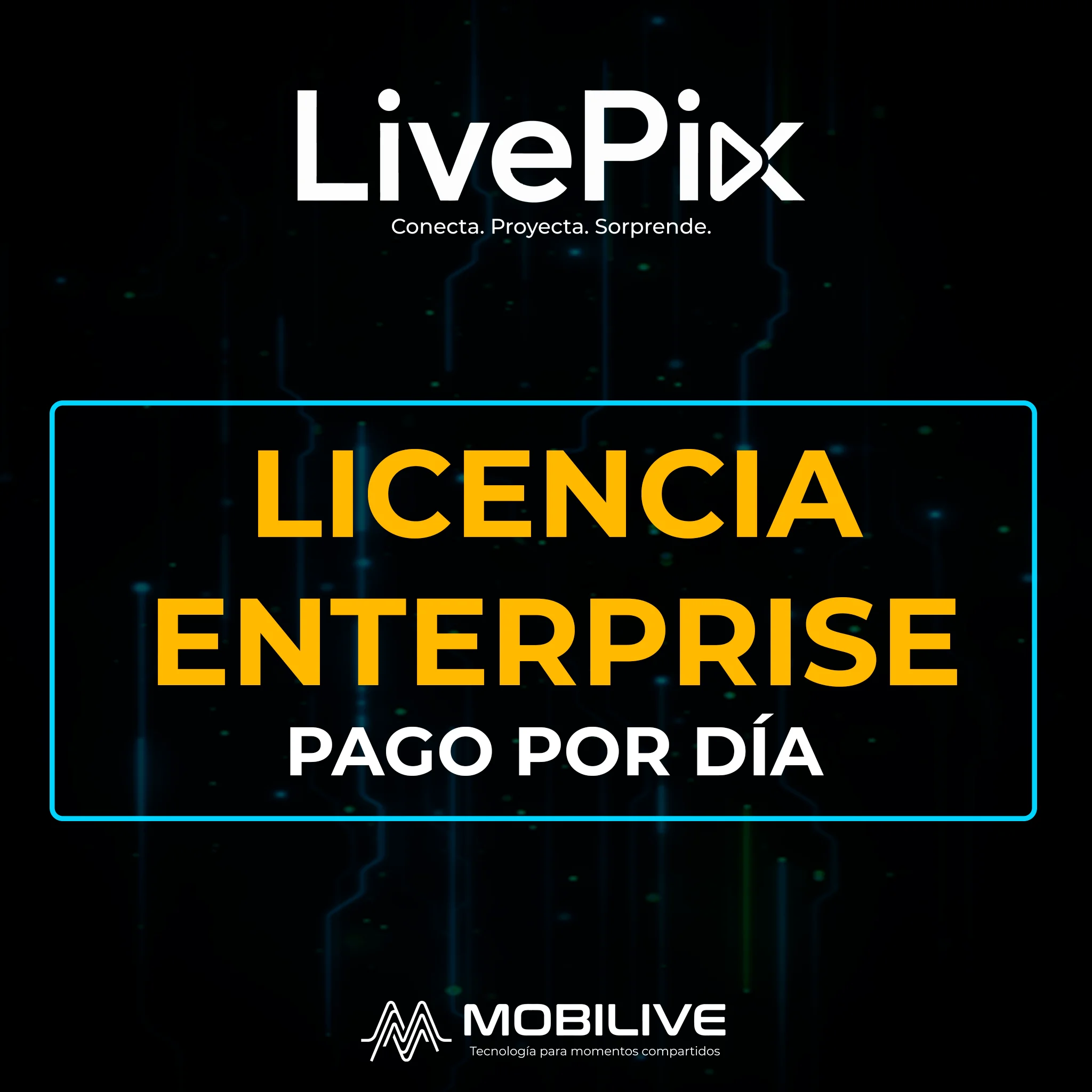 Imagen de licencia enterprise de LivePix con pago por día