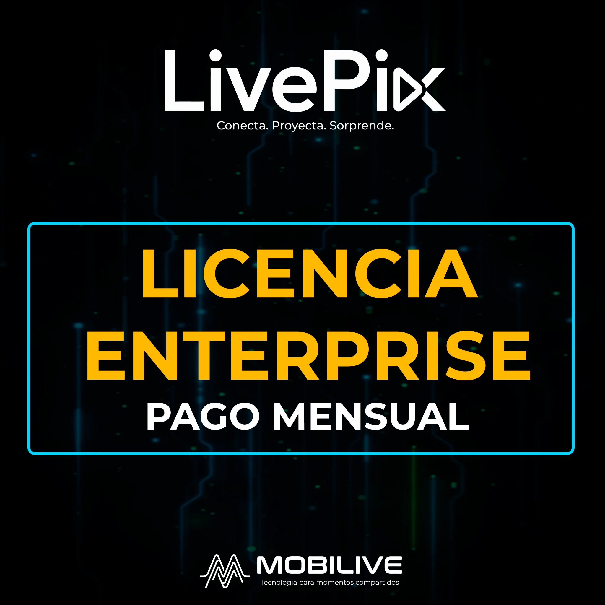 Banner de LivePix con licencia enterprise y pago mensual